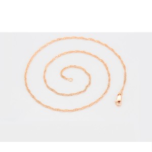 Smalka ķēdīte, vītu pinums, rozā zelta pārklājums, garums 50 cm